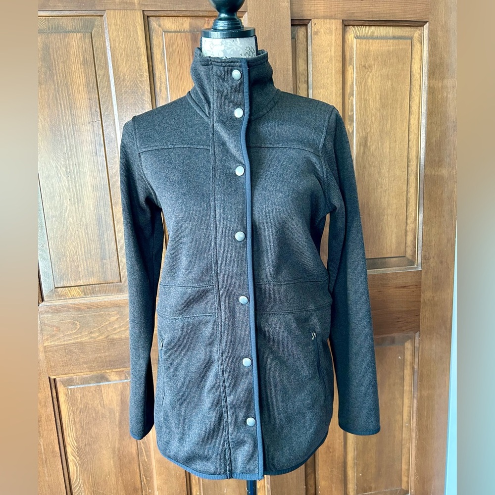 Eddie Bauer Dark Charcoal Zippered Snap-Front Utility Jacket